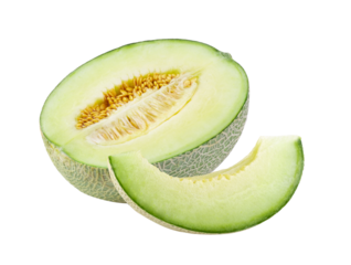 Green melon isolated on transparent png
