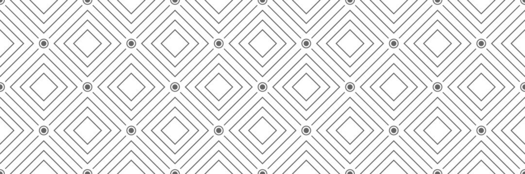 Seamless pattern of lines, circles and squares for textiles, texture, creative design and simple backgrounds