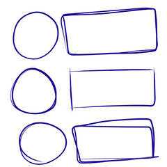 hand drawn marker elements, highlighter elements, circle frames, rectangle frames