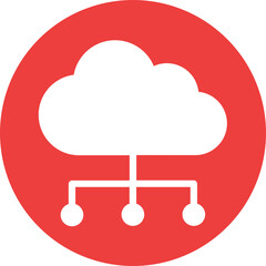 Cloud computing, cloud service Vector Icon
