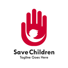 Fototapeta premium Save Children logo template illustration
