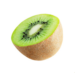 Half kiwi isolated on white background
