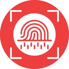 Biometric, fingerprint Vector Icon
