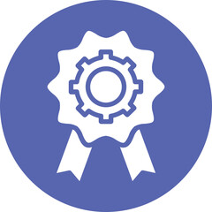 Badge, cog Vector Icon

