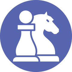 Chess knight, chess pawn Vector Icon

