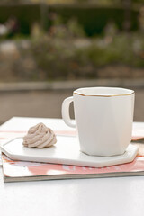 cup of coffee and cookies