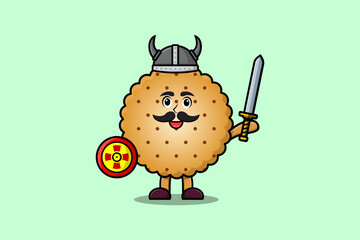 Cute cartoon character Cookies viking pirate 