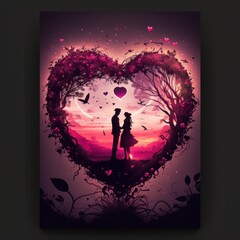 Valentine Day Background Wallpaper Poster Card Print	
