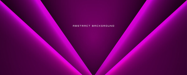 Fototapeta premium 3D purple techno abstract background overlap layer on dark space with light line decoration. Graphic design element cutout style concept for banner, flyer, card, brochure cover, or landing page