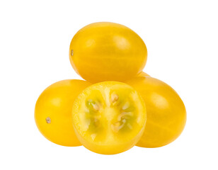 Yellow cherry Tomatoes isolated on transparent png