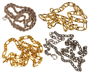 Set of various jewelry chains