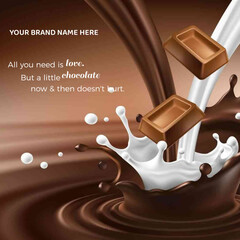 chocolate dripping advertising banner 