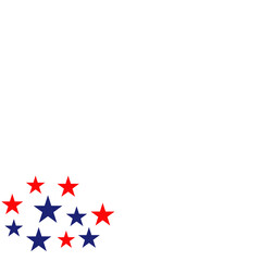 star design in blue and red colors. there is a space area