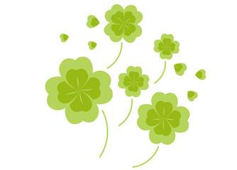 クローバー　背景　おしゃれ　水彩 　緑　植物　春　四つ葉　四つ葉のクローバー