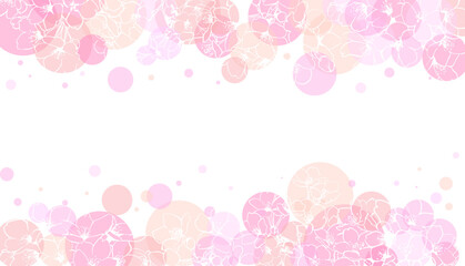 ファンシーな桜のヘッダーフッター　16：9　フレーム素材　Cherry Blossom Header and Footer