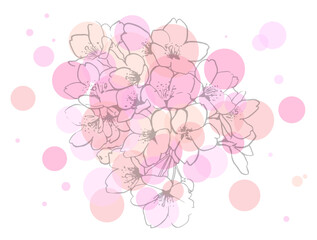 ファンシーな桜のイラスト素材A　Cherry Blossom Web graphics