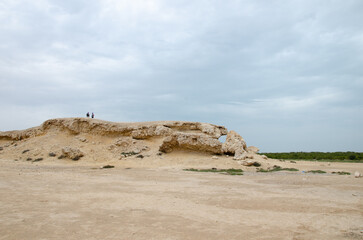 Limestone hillocks at Purple Island at Al Khor in Qatar