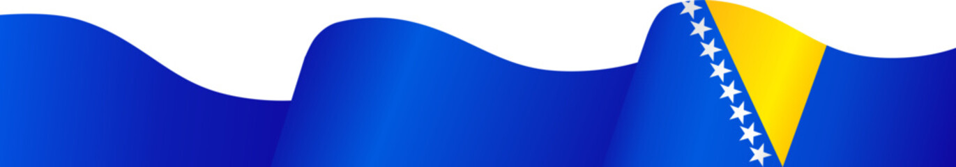 Bosnia and Herzegovina.flag wave isolated on png or transparent background