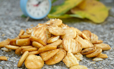 cracker salty snack food close up