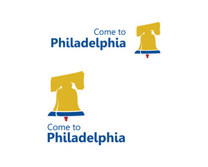 come to philadelphia. liberty bell logo vector isolated. Best for badge, emblem, icon, sticker design and bell industry. available in eps 10.