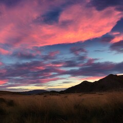 Obraz premium Beautiful sky on twilight time - generative ai