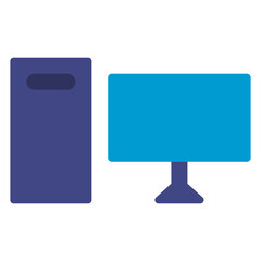 computer desktop with monitor illustration