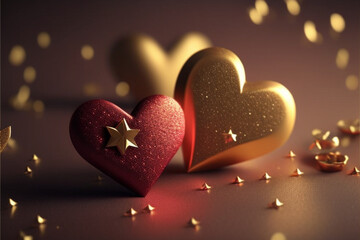 Corazones San Valentín Amor - Hearts Valentin's Day Love Background - Generative AI