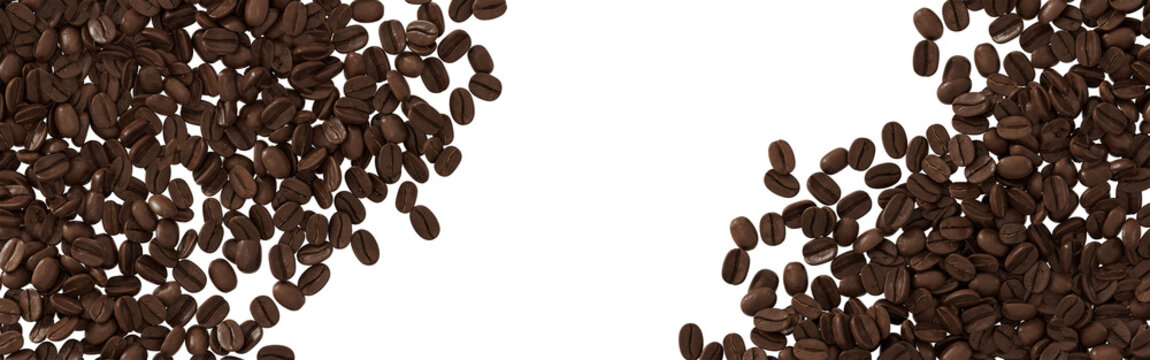 Food and beverage concept. Coffee bean isolated on transparent background. 3d rendering illustration. PNG format