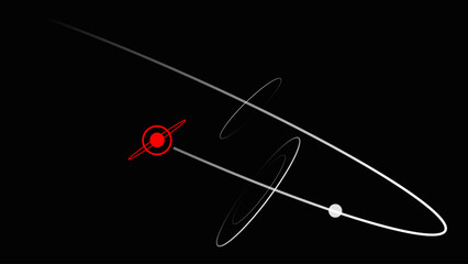 Minimal Style Comet Orbit Lines, Black Background