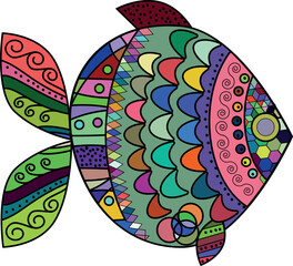 Bright cheerful fish.  Vector file for designs.