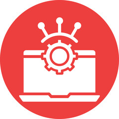 Cogwheel, laptop Vector Icon

