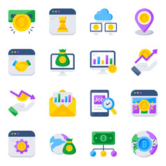 Pack of Business and Marketing Flat Icons 

