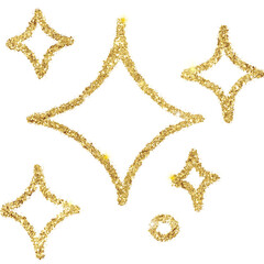 Gold stars hand drawn png