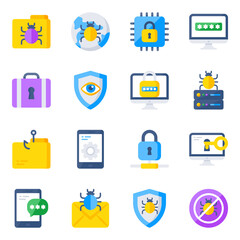 Pack of Encryption Flat Icons

