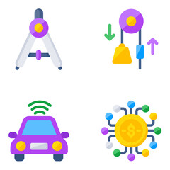 Pack of Science and Technology Flat Icons

