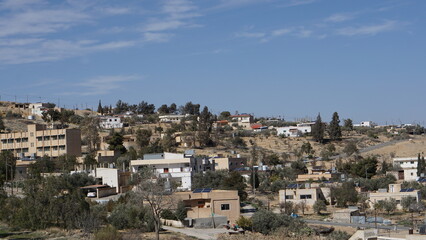 Fototapeta na wymiar A village in Dana in Jordan in the month of January