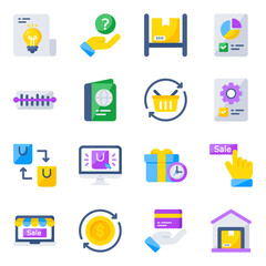 Pack of Shopping, Buying and Purchase Flat Icons