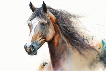 A horse on white background