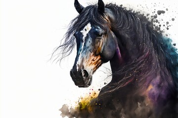 A horse on white background