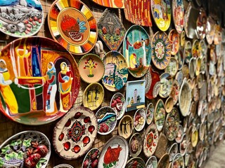Fototapeta na wymiar Armenian paintings on pottery