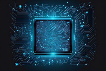 Circuit board, vector abstract futuristic 3D (Ai generated)