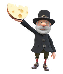 3d illustration cook with cheese