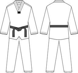 VECTOR LINE ART TAEKWONDO UNIFORM MOCKUP  © Aandzulfikar21
