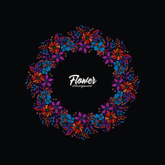 Original vector illustration. Floral wreath in vintage style.