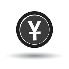 Chinese Yuan coin vector icon