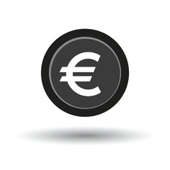 Euro coin growth vector icon