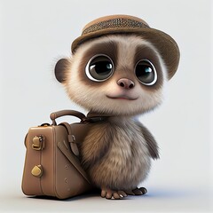 Cute Meerkat Animal Traveler With
