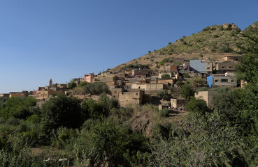 Fototapeta na wymiar Foum El Anceur, Morocco, hill with village