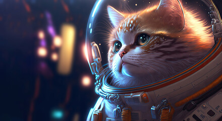 Cat Astronaut in Spacesuit  - Generative AI