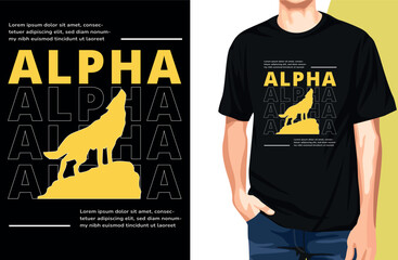 ALPHA Typography T-shirt Design With Mockup